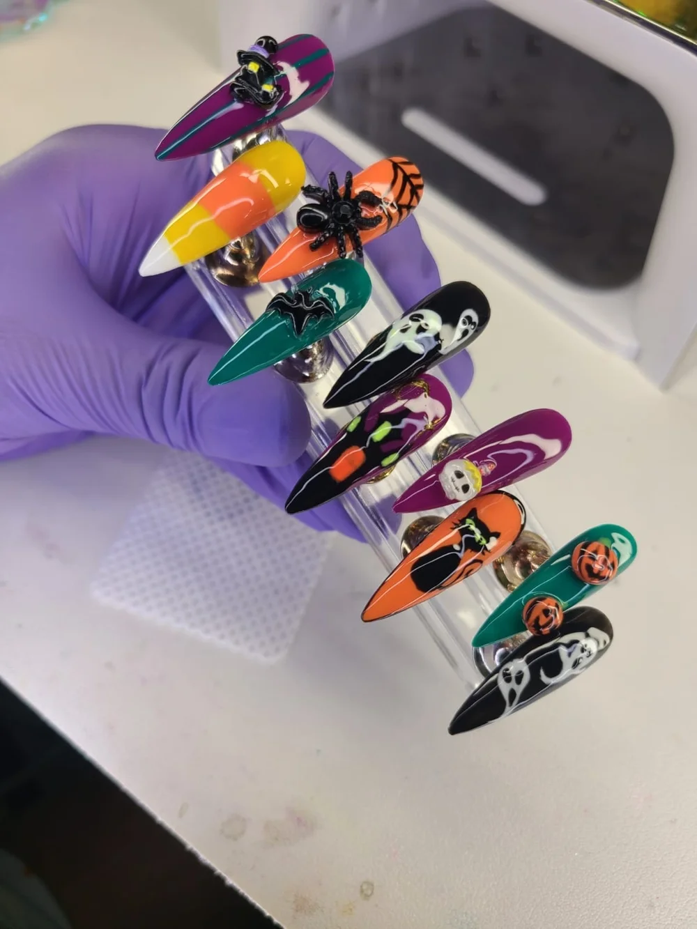 Size(S)-Halloween Nail Art Set - Multi-Color Decorative Press-Ons